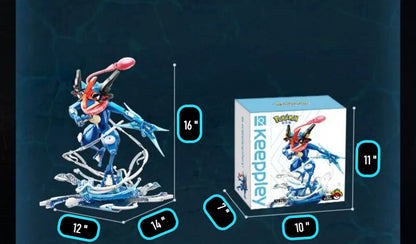 ✅ Ensemble de blocs de construction officiels Pokémon LARGE 16" Ash Greninja Jouet créatif NEUF 