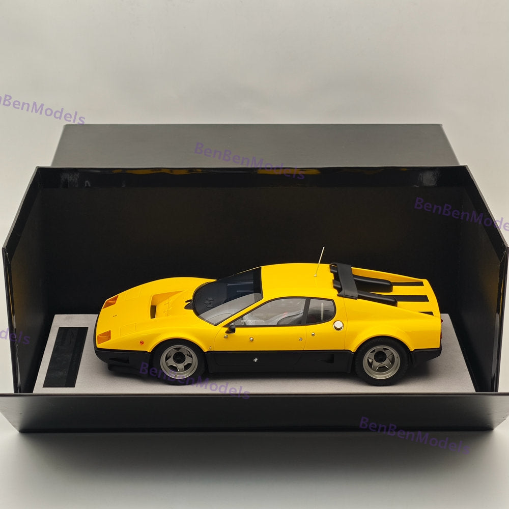 1/18 Tecnomodel Ferrari 512BB Clienti Corsa Press 1978 Yellow Resin Model Car