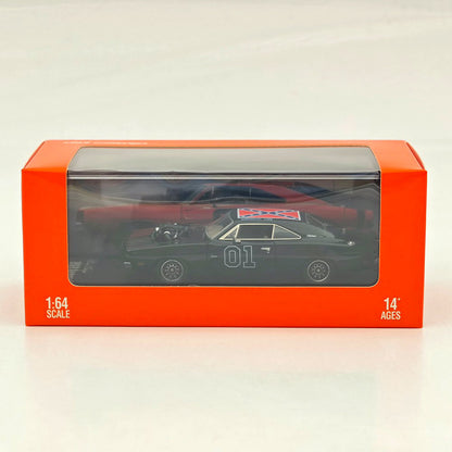 Mini Forge 1:64 1969 Charger General Lee Black with 1600 HP Twin-Turbo LS Diecast Motor