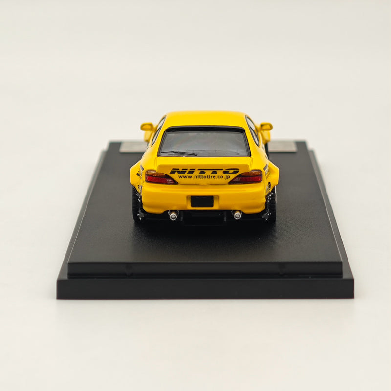 1/64 SW Nissan Silvia S15 Pandem Rocket Bunny Yellow Diecast Models Car