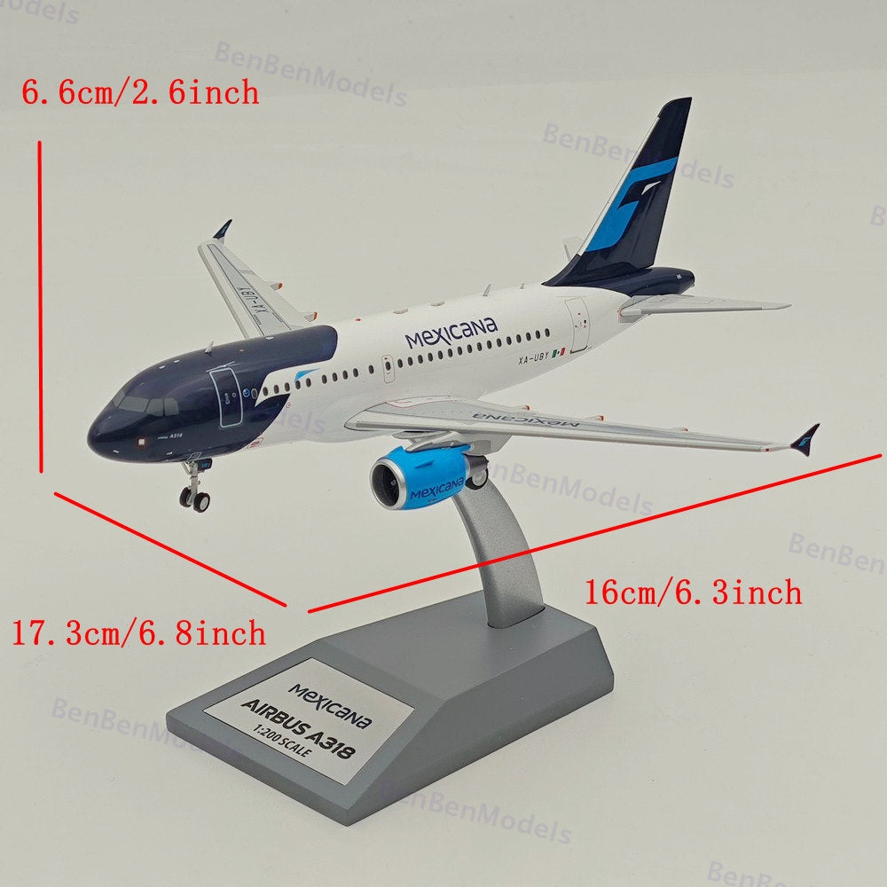 1:200 Mexicana Airbus A318 / XA-UBY / IF318MX1024 / INFLIGHT 200 / WITH STAND