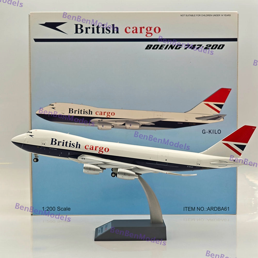 British Cargo Boeing 747-200/ G-KILO / WITH STAND /Diecast Model ARDBA61 /1:200
