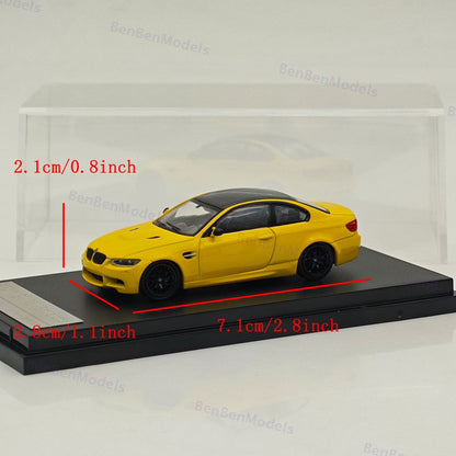 Fine model 1/64 BMW M3 E92 COUPE Diecast Model Car Limited Collection Yellow