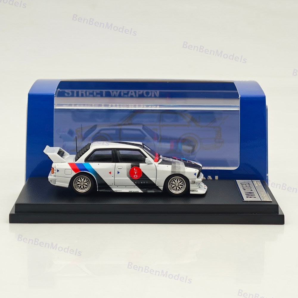 1/64 SW BMW E30 M3 LTO Modified White Diecast Model Car Limited Collection Gift