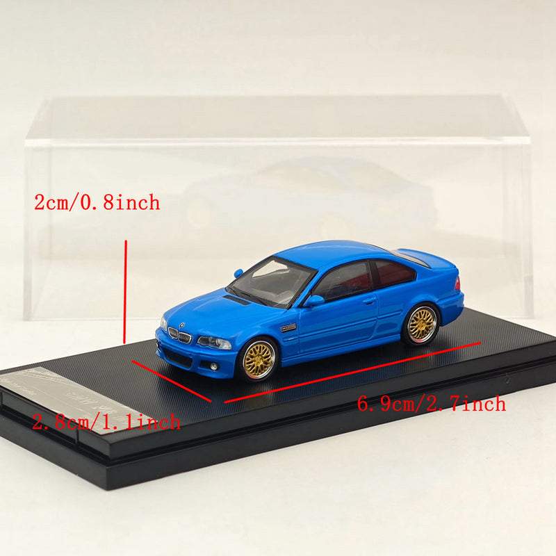 1:64 SW  BMW E46 M3 Blue HICH REV SERIES Diecast Models Car Collection