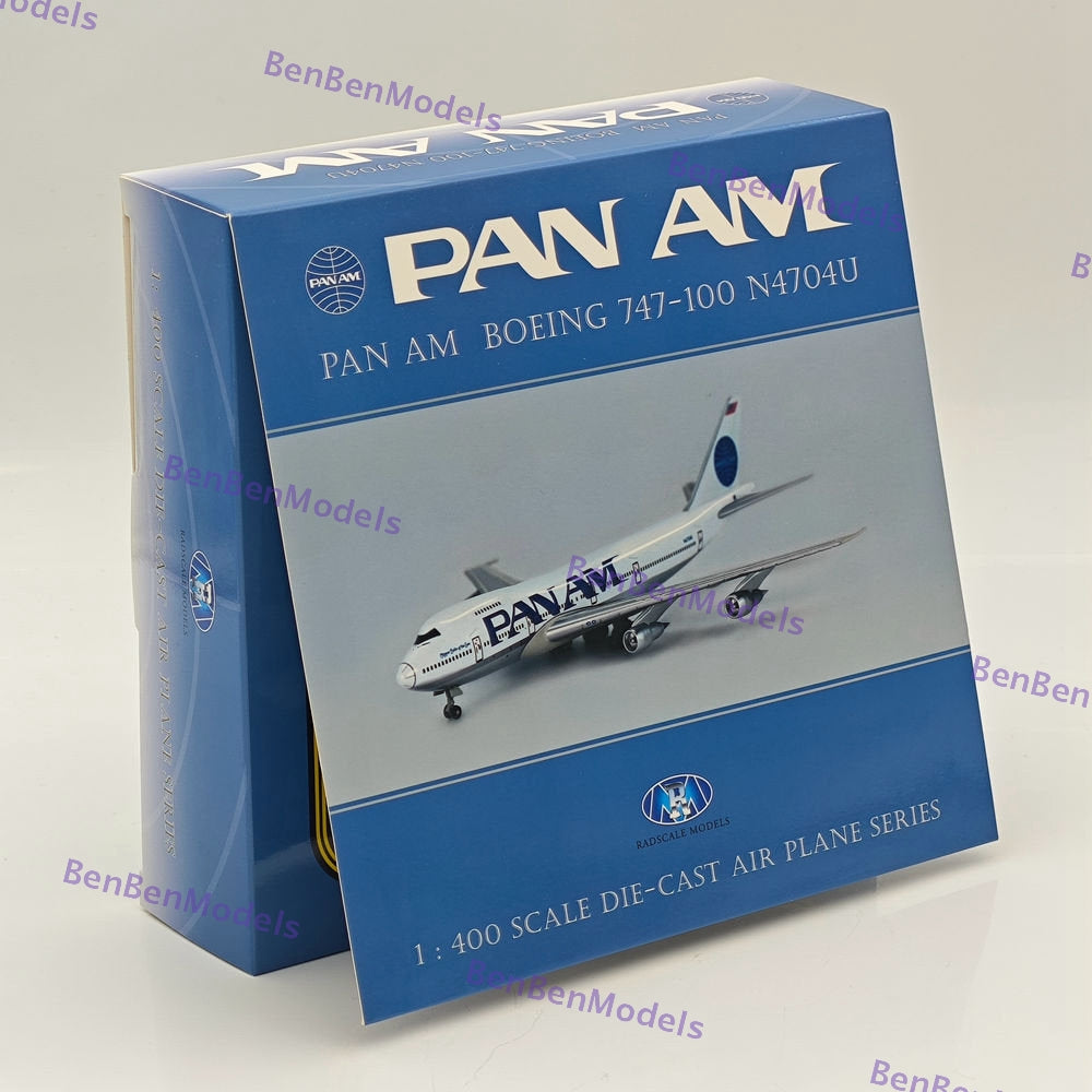 1:400 RM Pan Am Boeing 747-100 N4704U Passenger Airplane Diecast Model
