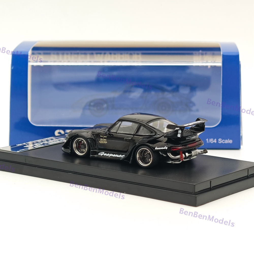 SW 1/64 Porsche RWB 993 Black Sport Car Diecast Model Car Limited Collection