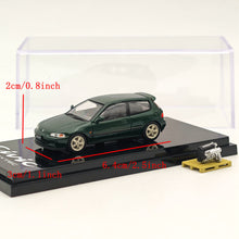 Hobby Japan 1/64 Honda CIVIC (EG6) Sir-S With Engine Display Model Lausanne Green (P) HJ641017SG Diecast Models Car Collection
