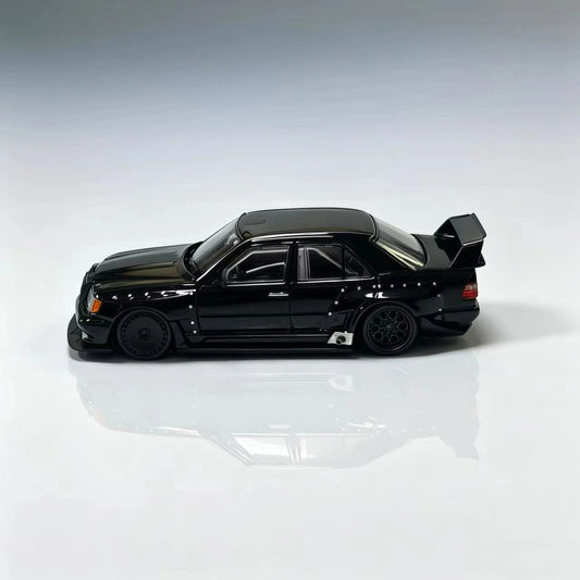 Pre order Rhino Model RM 1:64 W124 Modified Black Diecast Alloy Car Model Limited Collection