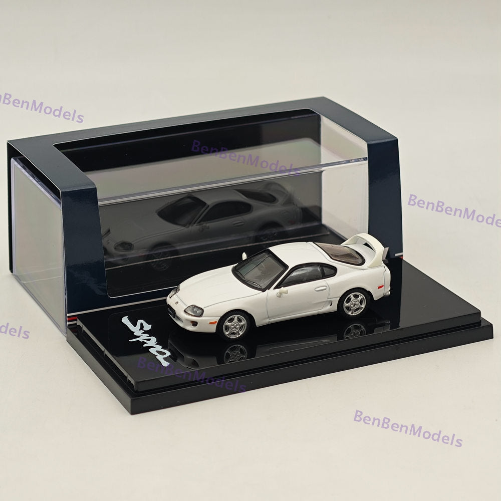 Hobby Japan 1/64 Toyota SUPRA RZ JZA80 with Active Spoiler Parts White Diecast