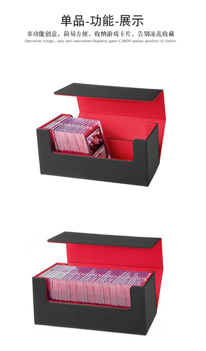 Strong Magnet PU Deck Box Flip Cover Card Brick Storage Case For Standard TCG Collectible Trading Cards