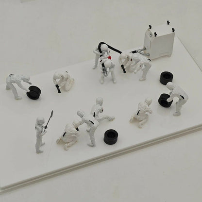 1/43 Scale F1 Pit Crew Resin Figures 12pcs Set for Racing Car Model Diorama