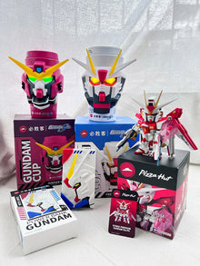 Figurine Gundam Freedom &amp; Justice chinoise limitée Pizza Hut &amp; Bandai QMSV Seed 