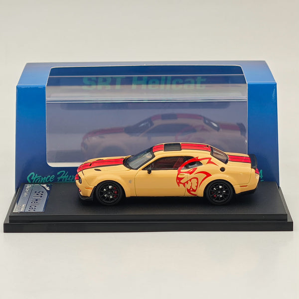 Stance Hunters 1/64 Dodge SRT Hellcat Desert Yellow Diecast Model Car Collection
