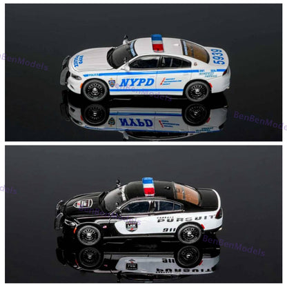Pre-sale 1:64 TPC Dg Charger PURSUIT / NYPD Livery Police Car Hood Opens Alloy