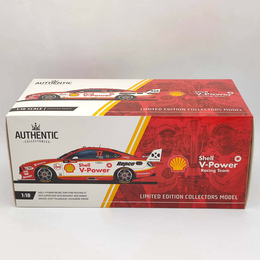 1/18 Authentic Shell V-Power Racing Team #17 Ford GT Mustang 2019 McLaughlin's Diecast Models Car Limited Collection Toys Gift