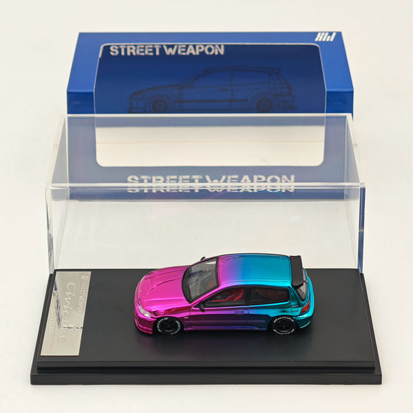 1/64 STREET WEAPON Honda Civic EG6 Purple Diecast Models Car Toy Limited 500