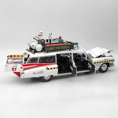 HOT WHEELS 1:18 Cadillac Ghostbusters II ECTO 1A Elite X5470 Diecast Models Toy Car Gifts Collection(Ships from the United States)