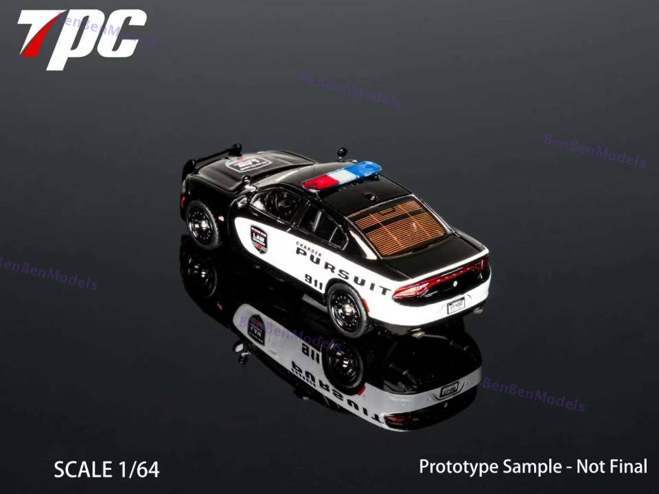 Pre-sale 1:64 TPC Dg Charger PURSUIT / NYPD Livery Police Car Hood Opens Alloy