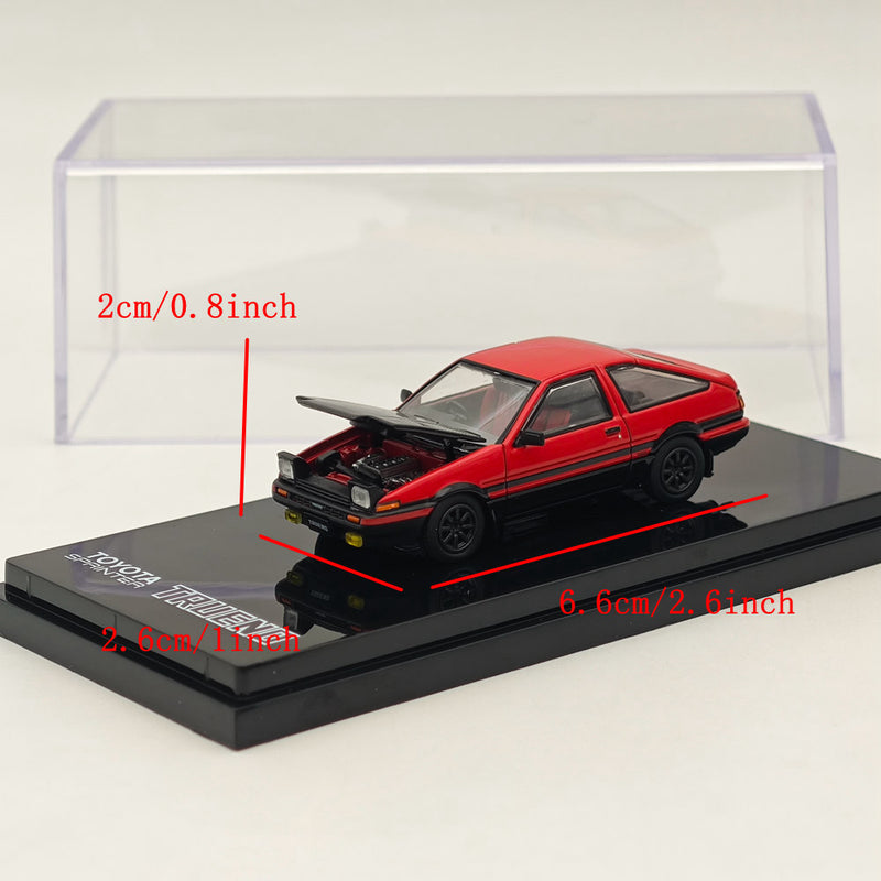 Hobby Japan 1/64 Toyota SPRINTER TRUENO GT APEX(AE86) JDM Style with CARBON BONNET Red HJ641052BRB Diecast Model Car