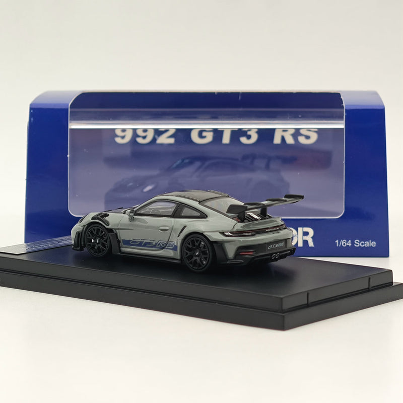 1:64 SW Porsche 992 GT3 RS Racing Sports Grey Diecast Models Car Collection