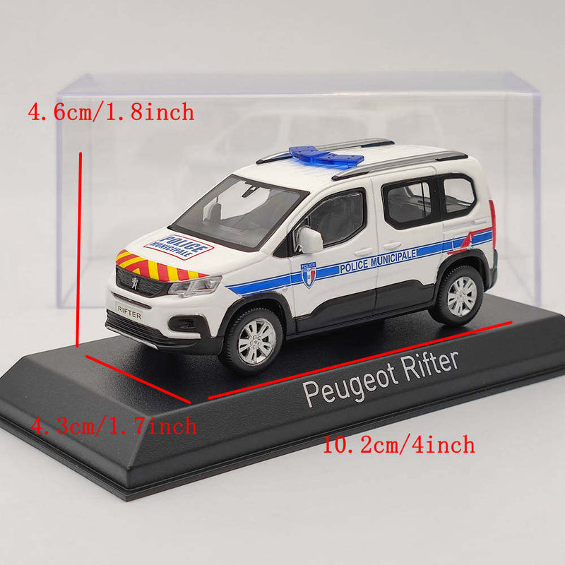 1/43 Norev Peugeot Rifter Police Municipale 2019 Diecast Models Car Collection Toys Gift