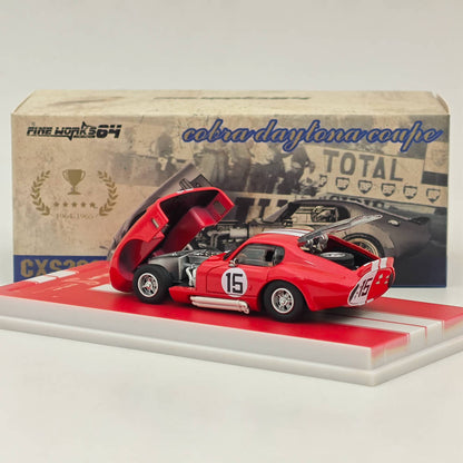 Fine Works 1:64 Shelby Cobra Daytona Coupé Miniature Hobby Jouets moulés sous pression Modèles de voitures Collection Cadeaux