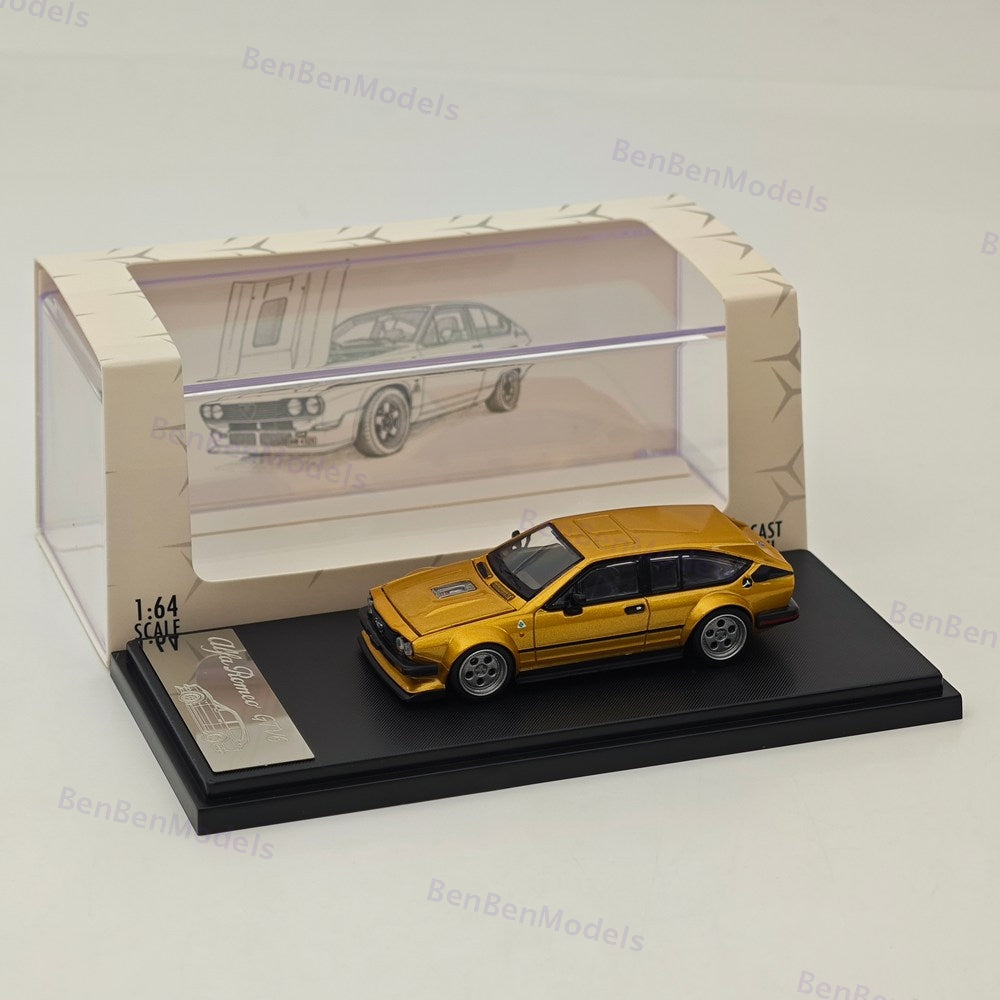 RM 1/64 Alfa Romeo GTV6 Gold/Silver Diecast Toys Car Models Collection Gifts