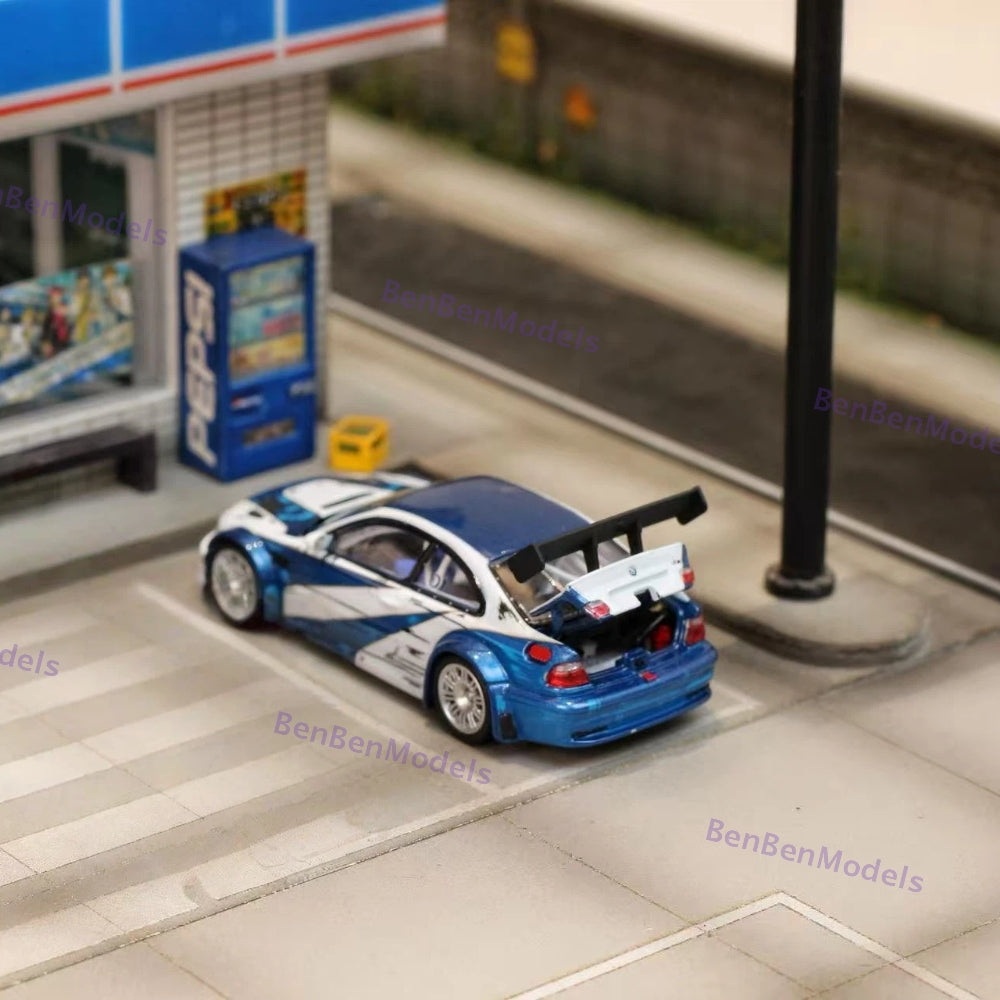 Pre-sale 1:64 Ghost Player BMW E46 M3 GTR NFS Openable Rear Trunk Manga Paint