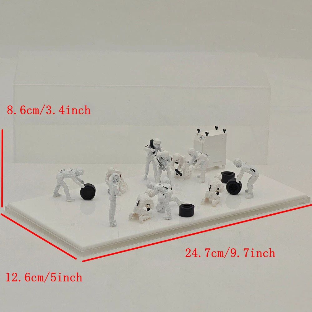 1/43 Scale F1 Pit Crew Resin Figures 12pcs Set for Racing Car Model Diorama