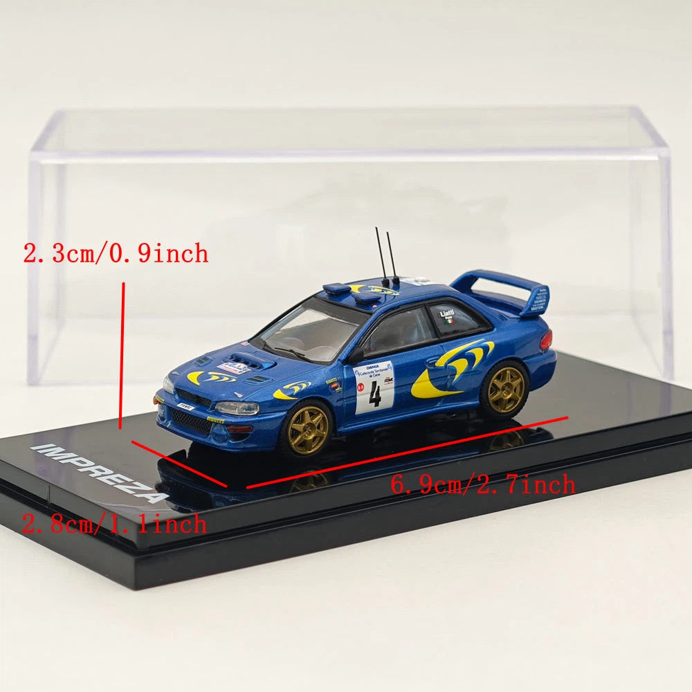 Hobby Japan 1:64 IMPREZA WRC 1997 #4 TOUR DE CORSE HJR642041D Blue Alloy model