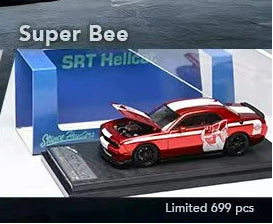SH 1:64 Challenger SRT8 Hellcat Opening Hood Diecast Model Car Limited Edition