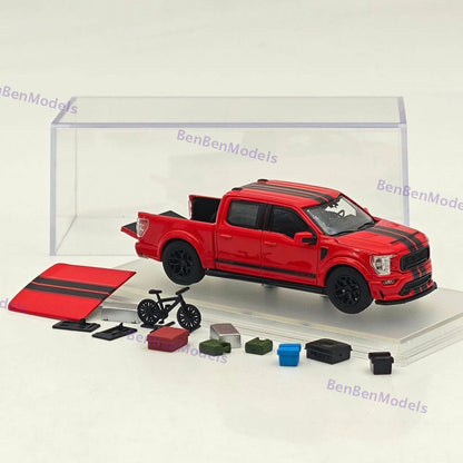 Fine Works64 1/64 F-150 Shelby Pickup Truck Red With Accessories Diecast Model