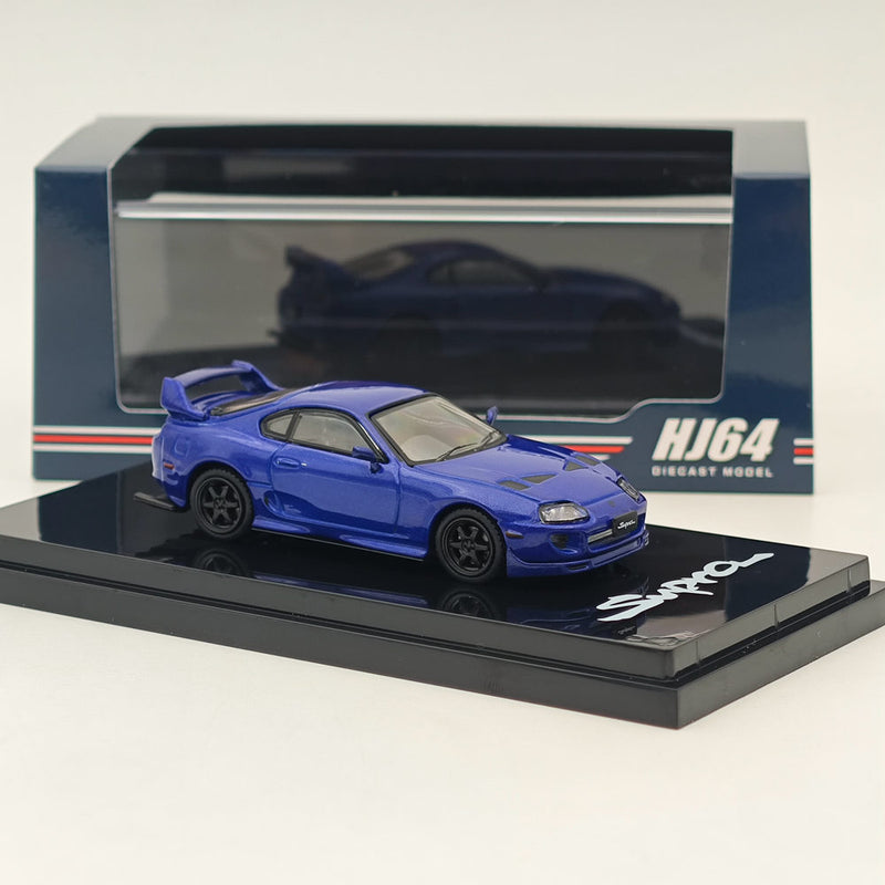 Hobby Japan 1/64 Toyota SUPRA (JZA80) JDM CUSTOMIZED VERSION BLUE MICA METALIC HJ644042BL Diecast Models Car Collection