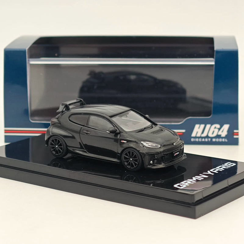 Hobby Japan 1:64 Toyota GRMN YARIS Circuit Package Precious Black Pearl HJ643024CBK Diecast Models Car Collection