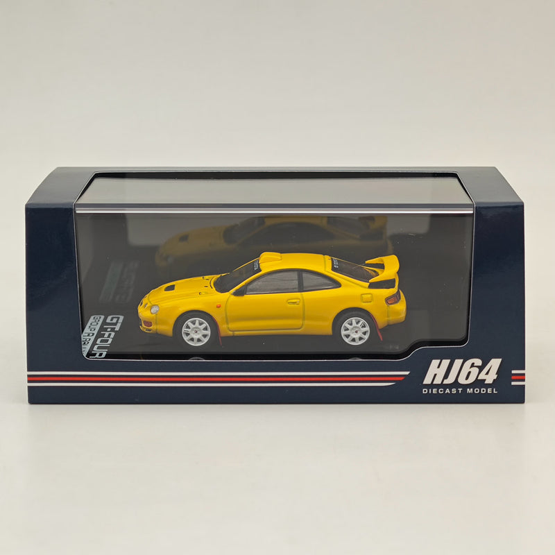 Hobby Japan 1/64 Toyota CELICA GT-FOUR WRC Edition (ST205) Customized Version / 8 Spokes Wheel HJ641064CY Yellow Diecast Models Car Collection