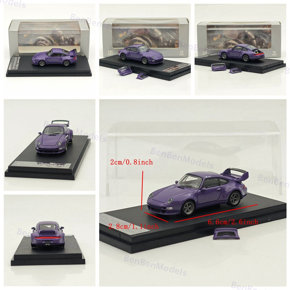 SW 1:64 Porsche Gunther Werks 993 Remastered Diecast Model Car - Four styles are
