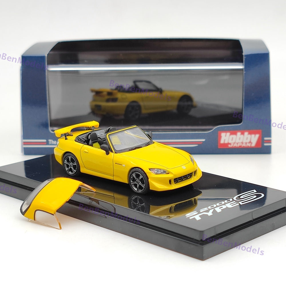 1/64 Hobby Japan S2000 Type S (AP2) New Indy Yellow Diecast Model HJ641020SY