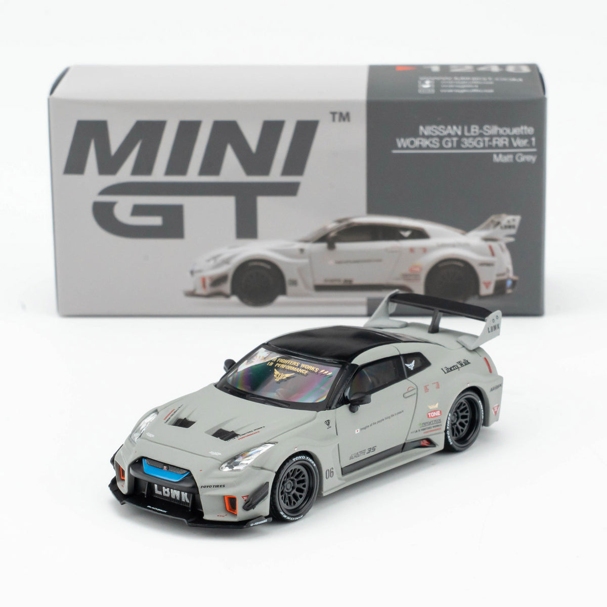 Minigt 1:64 GT R 35gt rr Combat Gray Lbwk Modified Alloy Car Model 1248