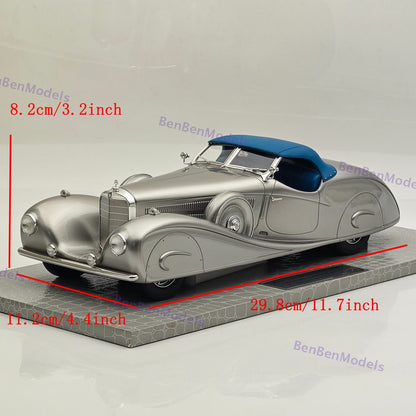 1/18 AMC Mercedes Benz 540K W29 Silver Stromlinien Roadster Erdmann & Rossi 1936