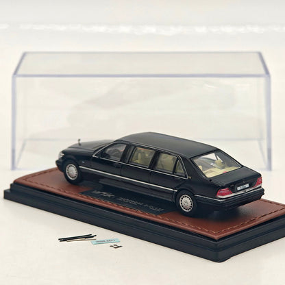 WTX 1 64 W140 S600 Stretch Limousine Black Diecast Model Collectible Display Car