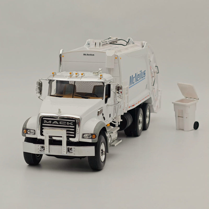 FIRST GEAR 1/34 Mack Granite W/McNeilus Rear Load Refuse Body with Trash Carts White 10-4295 DIECAST Model Truck Collection