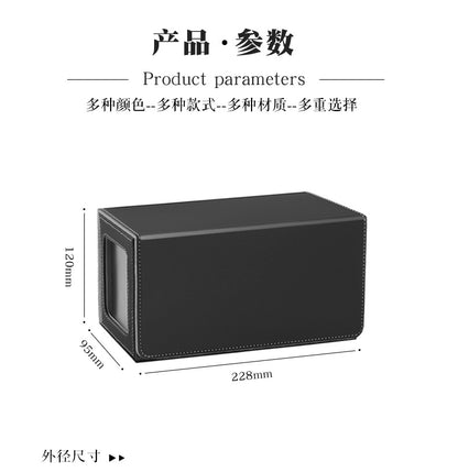 Magnetic PU Dual Slot Card Deck Box with Display Window & Detachable Dice Drawer for PTCG CCG OCG TCG