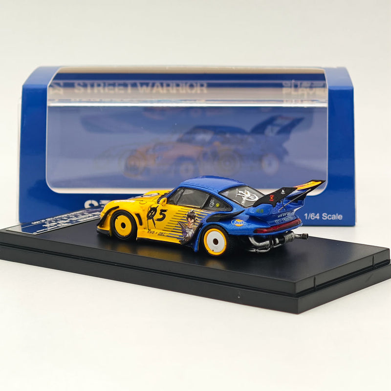 Street WARRIOR SW 1:64 Dragon Ball RWB 993 911 Racing Sports Yellow Model Diecast Metal Car Collection