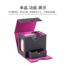 Magnetic PU Vertical Double Deck Box with View Window & Detachable Dice Drawer for PTCG CCG OCG TCG 35PT Slabs