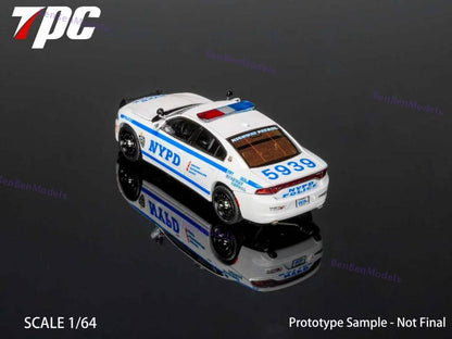 Pre-sale 1:64 TPC Dg Charger PURSUIT / NYPD Livery Police Car Hood Opens Alloy