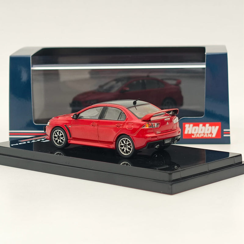 Hobby Japan 1/64 Mitsubishi Lancer Evolution X Final Edition Red Metallic Carbon Roof HJ642053BR Diecast Model Car Limited Collection