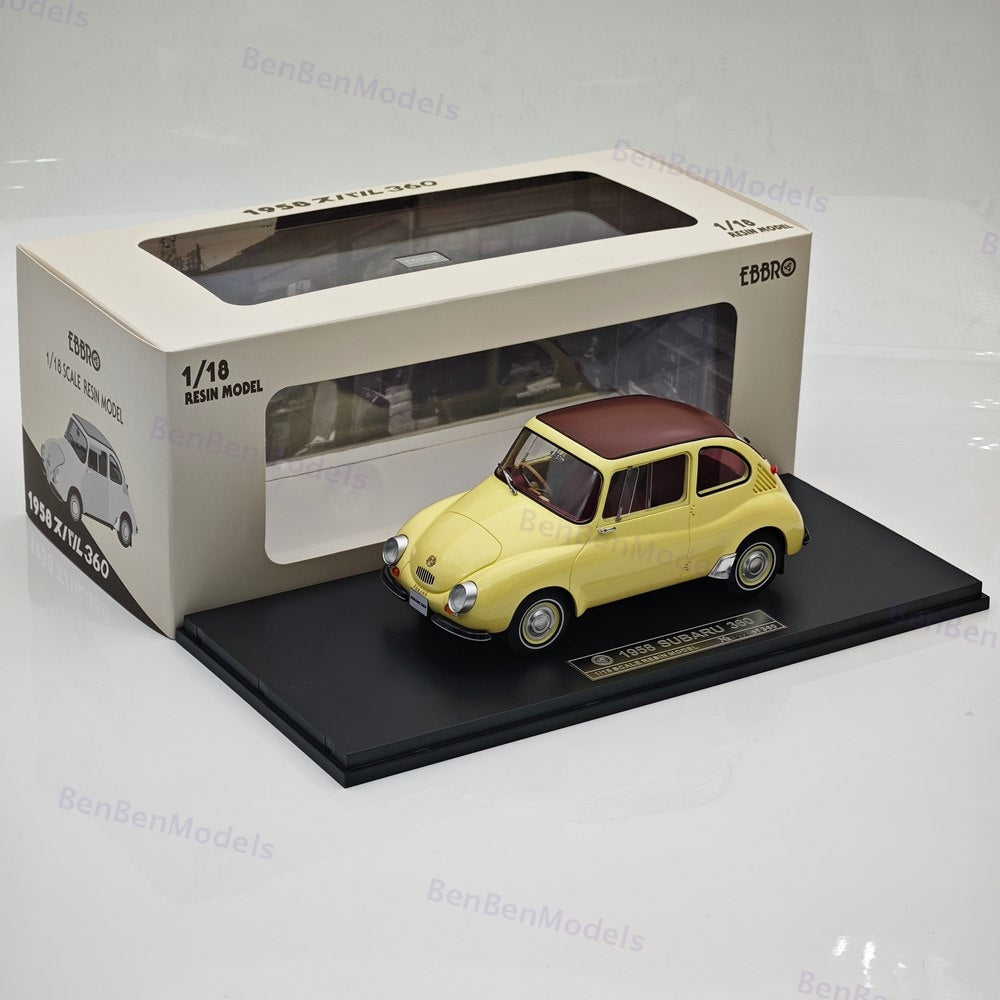 1:18 Ebbro Subaru 360 1958 Mini Beetle Master Yellow Resin Model Car Limited