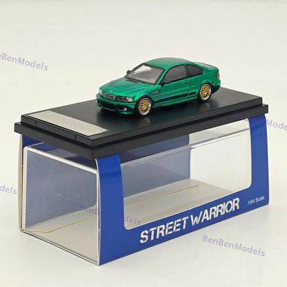 1:64 SW M3 E46 Chrome Green Coupe Racing Sports Model Diecast Metal Car Limited Collection