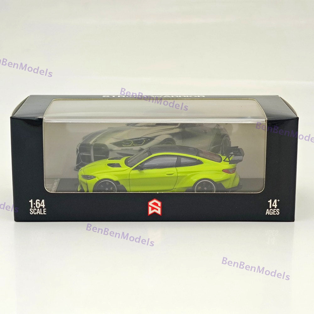1:64 SW BMW G82 M4 Wide-Body Modified - Sao Paulo Yellow Diecast Models Car